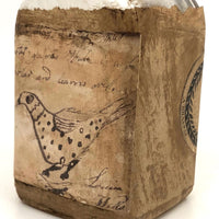 Mid 19th C. Apothecary Bottle with Luisa Wells' Hand-drawn Bird and Note
