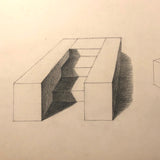 H.A. Brown c. 1940s Study Drawing, Stairs