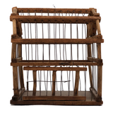 Barn-Shaped Old Handmade Wood and Wire Birdcage