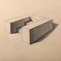 H.A. Brown c. 1940s Study Drawing, Stairs