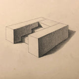 H.A. Brown c. 1940s Study Drawing, Stairs