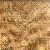 Antique Needlework Sampler on Linen  with Triple Alphabet, House, Flowers