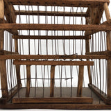 Barn-Shaped Old Handmade Wood and Wire Birdcage