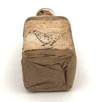 Mid 19th C. Apothecary Bottle with Luisa Wells' Hand-drawn Bird and Note