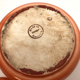 Art Deco Czechoslovakian Orange Teapot with Blue Trees in Landscape