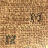 Antique Needlework Sampler on Linen  with Triple Alphabet, House, Flowers