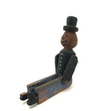 Smiling Old Jointed Clothes Pin Man