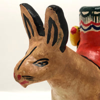 Mexican Folk Art Hare with Birds Candleholder