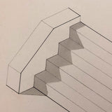 H.A. Brown c. 1940s Ink and Watercolor Shadow Study, Two Forms