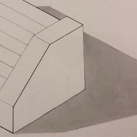H.A. Brown c. 1940s Ink and Watercolor Shadow Study, Two Forms