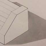 H.A. Brown c. 1940s Ink and Watercolor Shadow Study, Two Forms