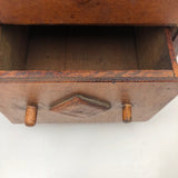 Charming Large Two Drawer Tabletop Folk Art Chest with Mirror