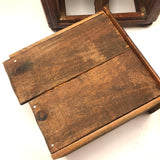 Charming Large Two Drawer Tabletop Folk Art Chest with Mirror