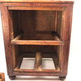 Charming Large Two Drawer Tabletop Folk Art Chest with Mirror