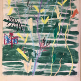 Kid Made Crayon & Watercolor Drawing with Branches and Butterfly by Laura Smiley