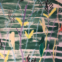 Kid Made Crayon & Watercolor Drawing with Branches and Butterfly by Laura Smiley