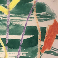 Kid Made Crayon & Watercolor Drawing with Branches and Butterfly by Laura Smiley