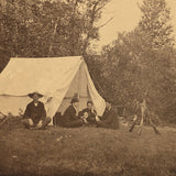 Men Playing Cards at Camp, Antique Cabinet Card Photo