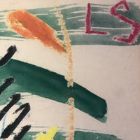 Kid Made Crayon & Watercolor Drawing with Branches and Butterfly by Laura Smiley