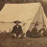 Men Playing Cards at Camp, Antique Cabinet Card Photo