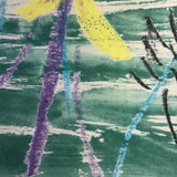 Kid Made Crayon & Watercolor Drawing with Branches and Butterfly by Laura Smiley