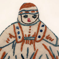 Embroidered Figure on Muslin with Ballooning Pants!