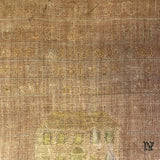 Antique Needlework Sampler on Linen  with Triple Alphabet, House, Flowers