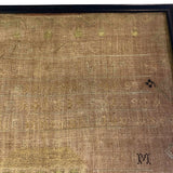 Antique Needlework Sampler on Linen  with Triple Alphabet, House, Flowers