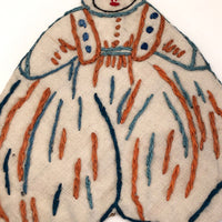 Embroidered Figure on Muslin with Ballooning Pants!