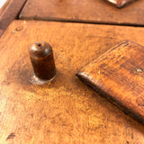 Charming Large Two Drawer Tabletop Folk Art Chest with Mirror