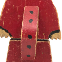 Old Painted Wooden Folk Art Three-Block Soldier with Great Face