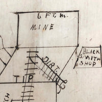 Hand-drawn Map of the North Branch Mines, Garrett County Maryland, c. 1870