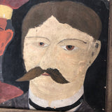 Marvelous Oil on Board Triple Portrait, with Logan Drake, Founder of Silver Beach Amusement Park