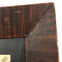1848 Handwritten Ledger Page with Fraktur Watercolor Bird, in Period Grain Painted Frame