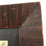 1848 Handwritten Ledger Page with Fraktur Watercolor Bird, in Period Grain Painted Frame