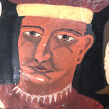 Marvelous Oil on Board Triple Portrait, with Logan Drake, Founder of Silver Beach Amusement Park