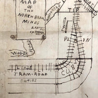 Hand-drawn Map of the North Branch Mines, Garrett County Maryland, c. 1870