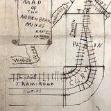 Hand-drawn Map of the North Branch Mines, Garrett County Maryland, c. 1870