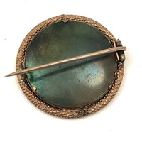 Gold Filled Victorian Photo Pin, Man with Bowler and Mustache