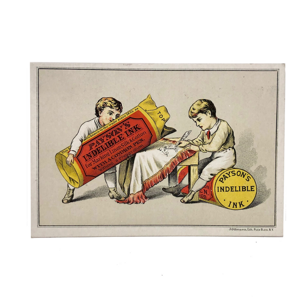 Payson's Indelible Ink Antique Trade Card, Northampton MA