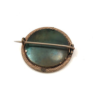 Gold Filled Victorian Photo Pin, Man with Bowler and Mustache