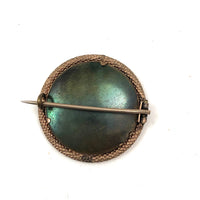 Gold Filled Victorian Photo Pin, Man with Bowler and Mustache