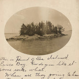 Pound of Tea Island, Casco Bay, Maine, Real Photo Postcard with Secret Code Writing