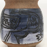 Mid-Century Hand-thrown Pottery Vase with Fantastic Expressionistic Sgraffito