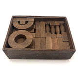Beautiful Old Solid Wood Architectural Building Blocks Set