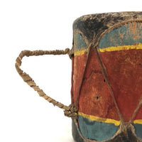 Beautiful Small Cochiti Pueblo Painted Handheld Drum with Handle
