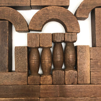 Beautiful Old Solid Wood Architectural Building Blocks Set