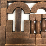 Beautiful Old Solid Wood Architectural Building Blocks Set
