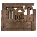 Beautiful Old Solid Wood Architectural Building Blocks Set