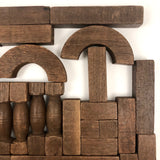 Beautiful Old Solid Wood Architectural Building Blocks Set